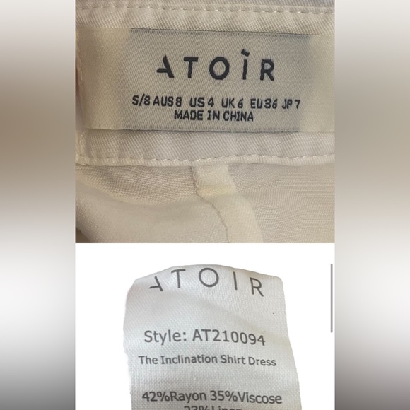 Atoir | NWOT The Inclination Shirt Dress Size S/4 - Picture 3 of 8